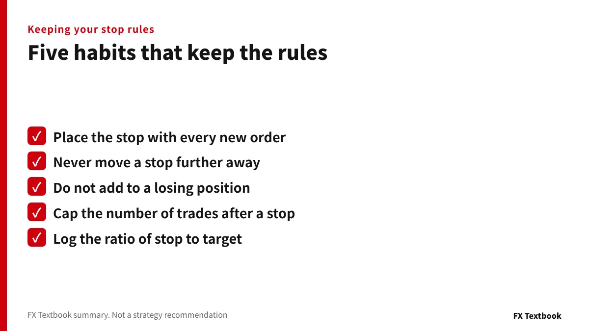 รายการตรวจสอบนิสัย 5 ข้อที่ช่วยให้คุณรักษากฎ stop-loss