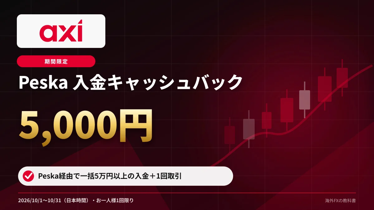 Axi Peska 入金キャッシュバック 5,000円キャッシュバック