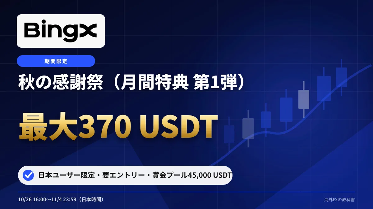 BingX 秋の感謝祭(月間特典 第1弾) 1人あたり最大370 USDT相当